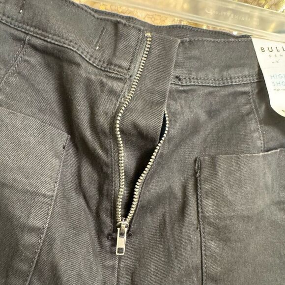 Vintage 2000s Bullhead Denim Black High Rise Pull On Short Shorts 9 NWT - Picture 7 of 7